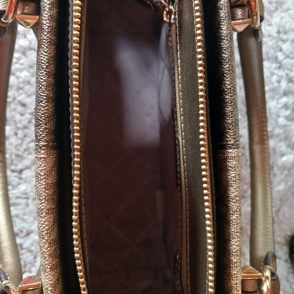 NWT Michael Kors The Marilyn Satchel Metallic Gold Satchel - Picture 7 of 8